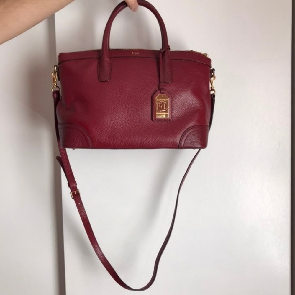 Ralph Lauren Burgundy Tote Handbag